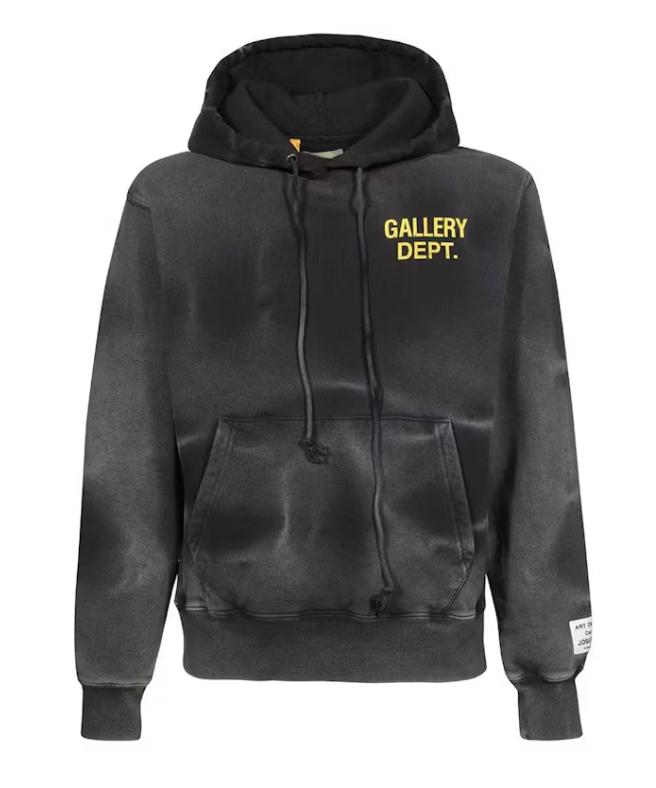 Gallery Dept. Sun Faded English Logo Hoodie Black