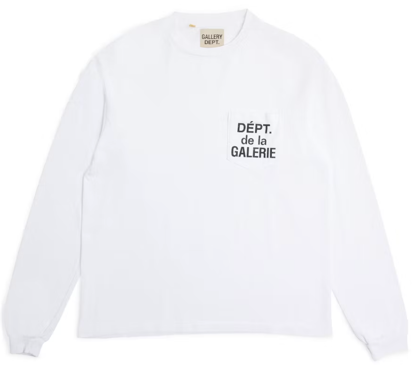 Gallery Dept. De La GALERIE L/S Pocket T-shirt White/Black