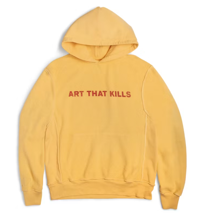 Gallery Dept. ART THAT KILLS Reversible Logo Hoodie Yellow