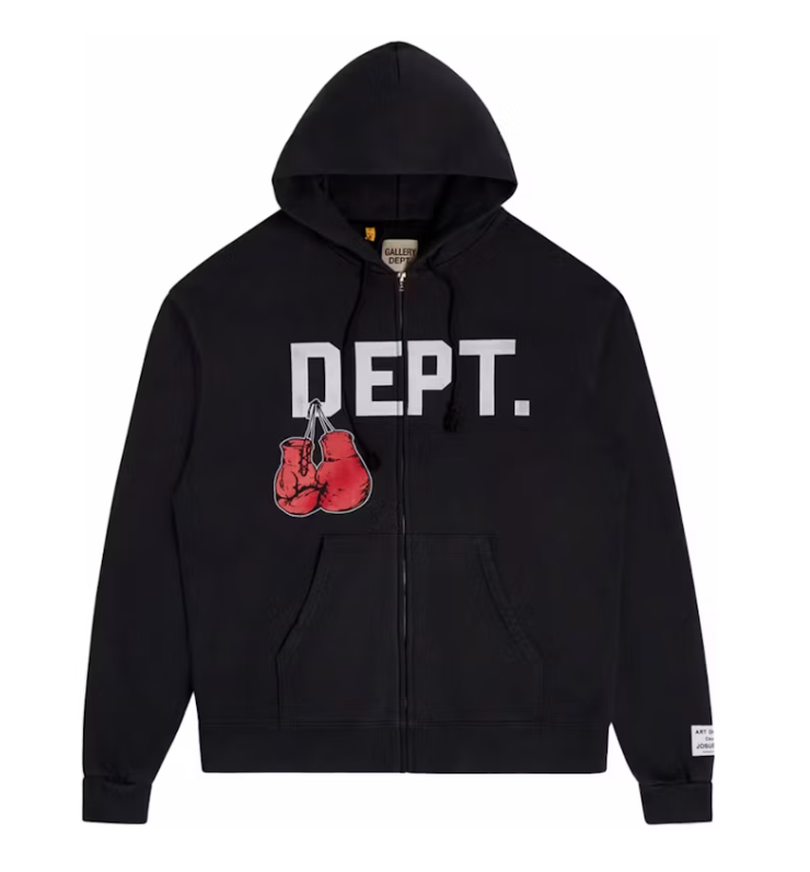 Gallery Dept. Boxing Merch Zip Hoodie Vintage Black