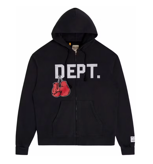 Gallery Dept. Boxing Merch Zip Hoodie Vintage Black
