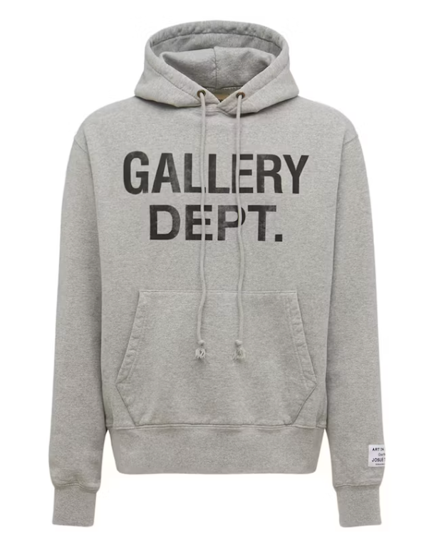 Gallery Dept. Center Logo Hoodie Heather Grey/Black
