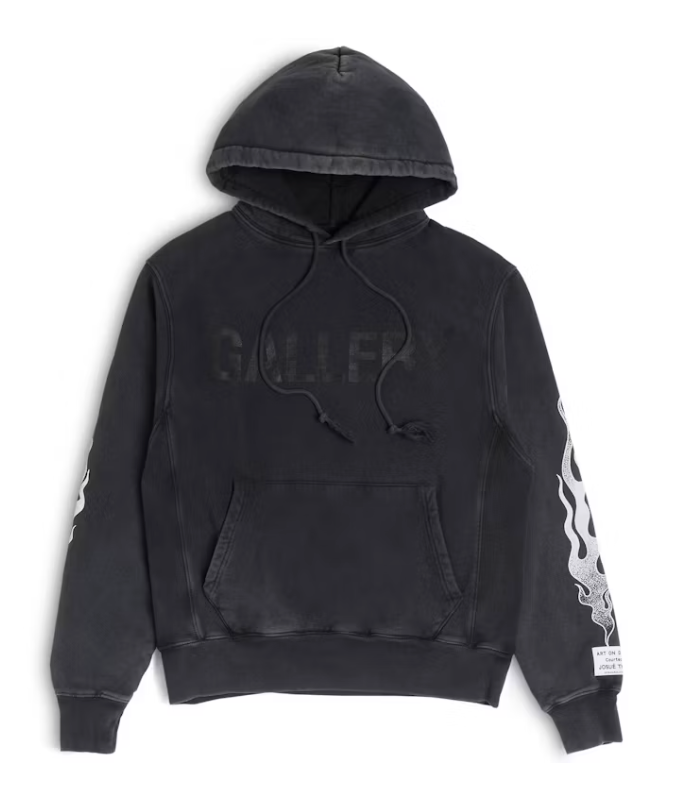 Gallery Dept. Flames Hoodie Black