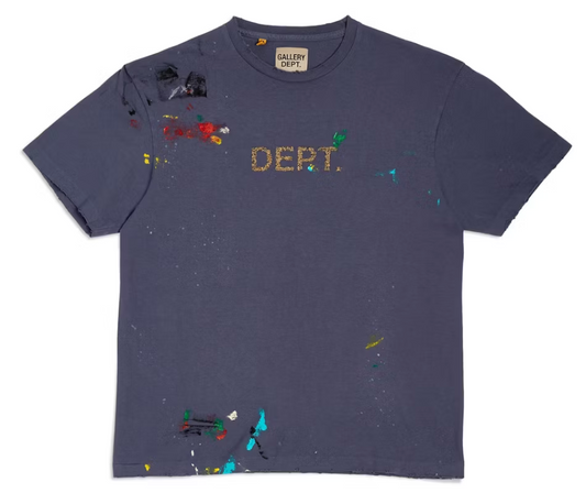 Gallery Dept. Dept Logo Hand Painted T-Shirt Navy